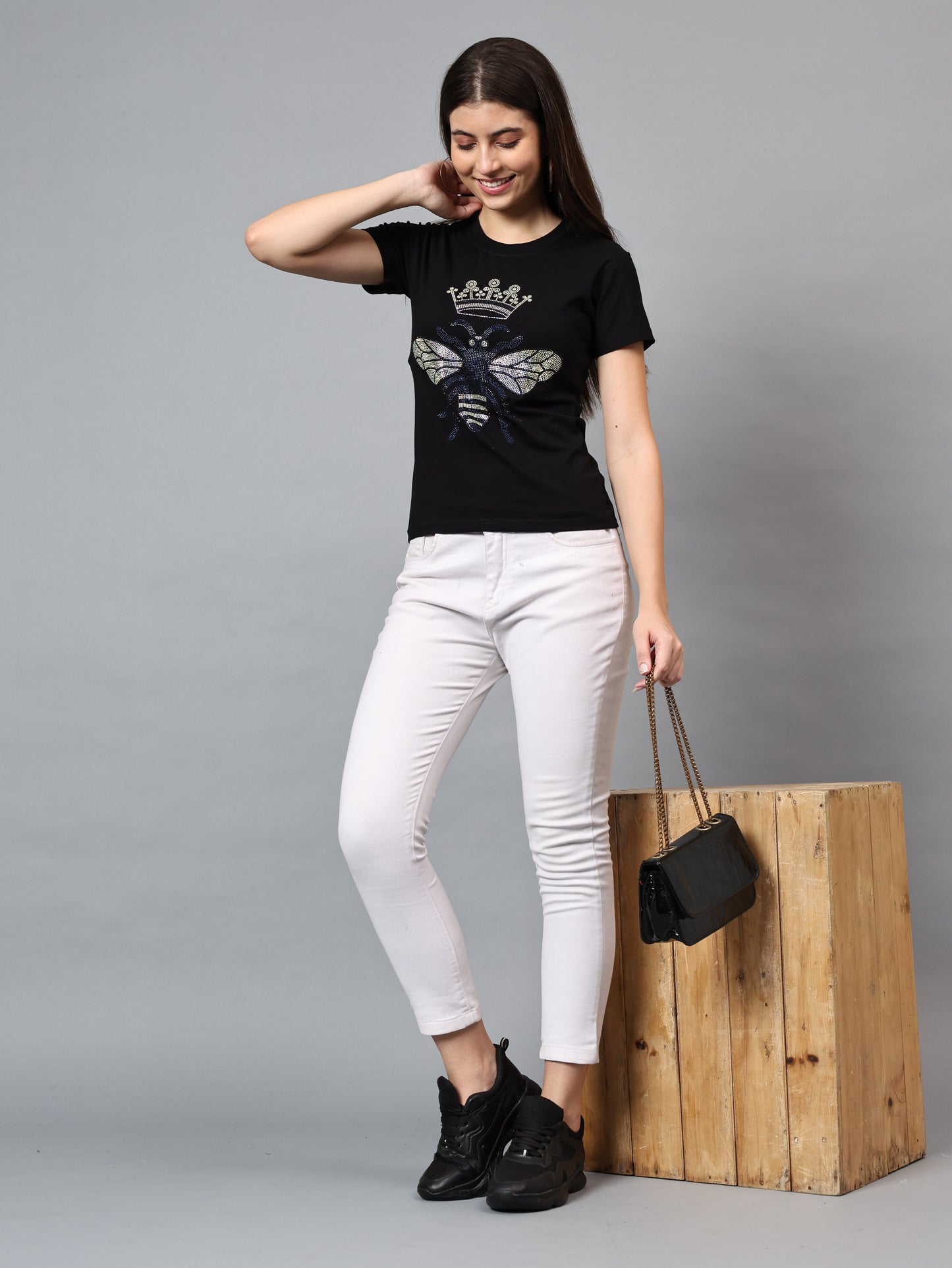 Women Luxury Cotton T-Shirts (BUTTERFLY)