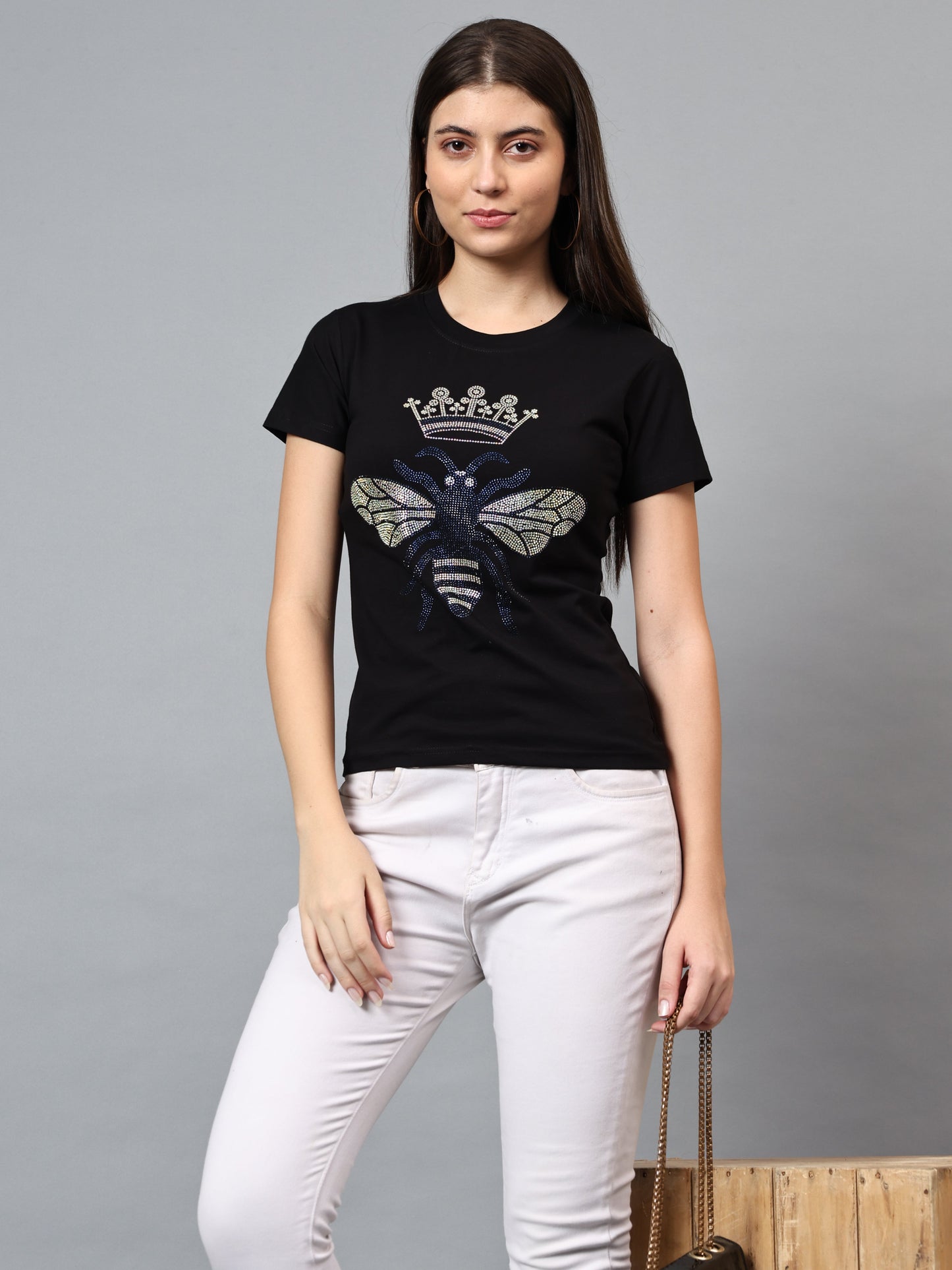 Women Luxury Cotton T-Shirts (BUTTERFLY)