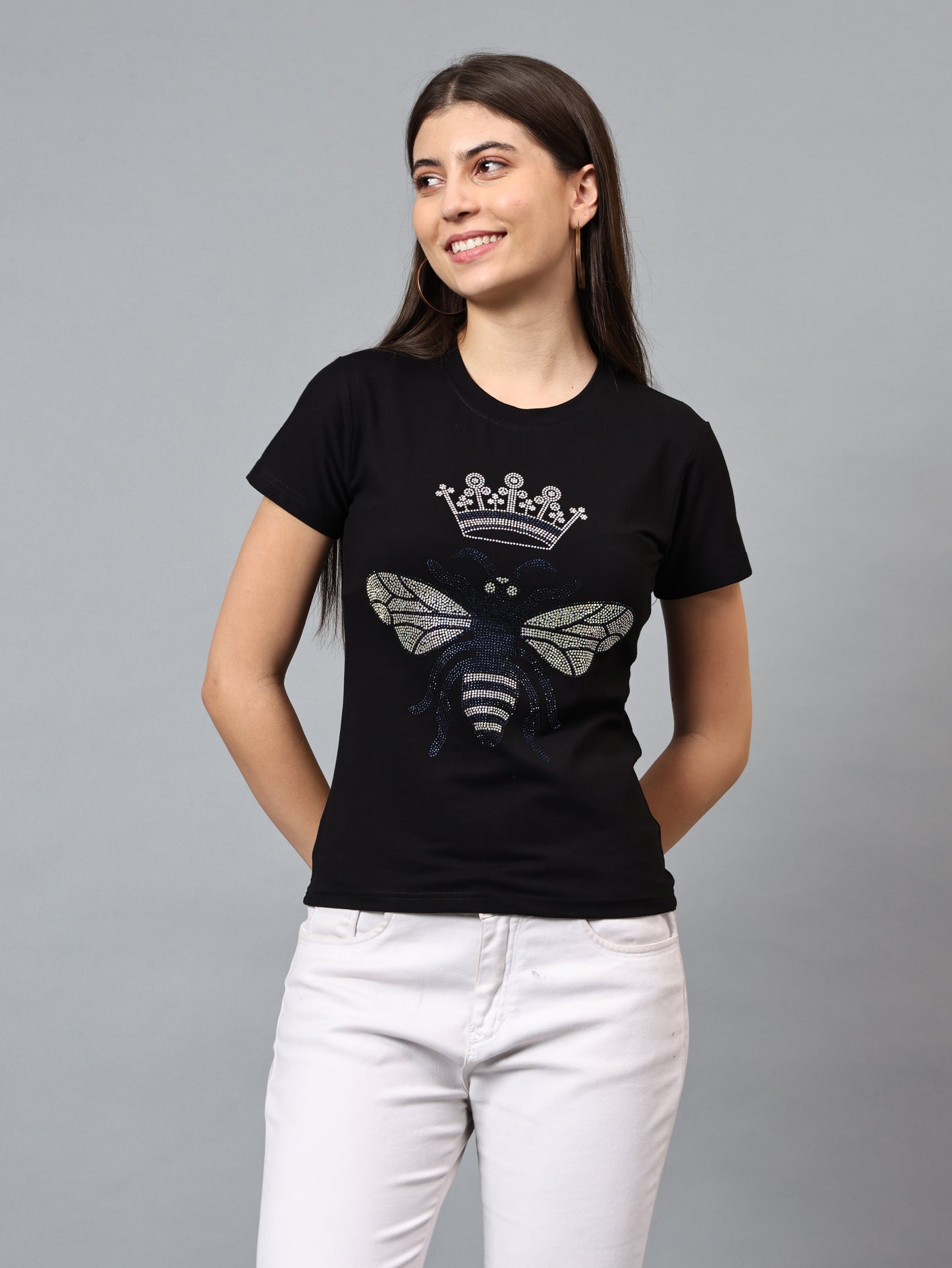 Women Luxury Cotton T-Shirts (BUTTERFLY)