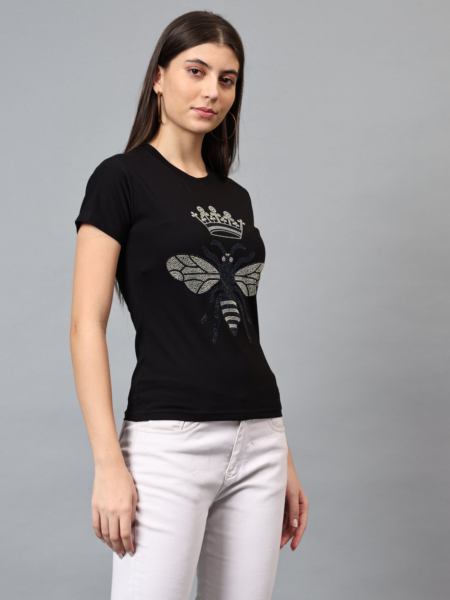 Women Luxury Cotton T-Shirts (BUTTERFLY)