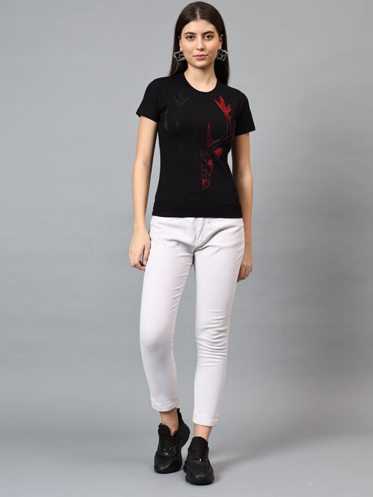 Women Luxury Cotton T-Shirts (DEER)