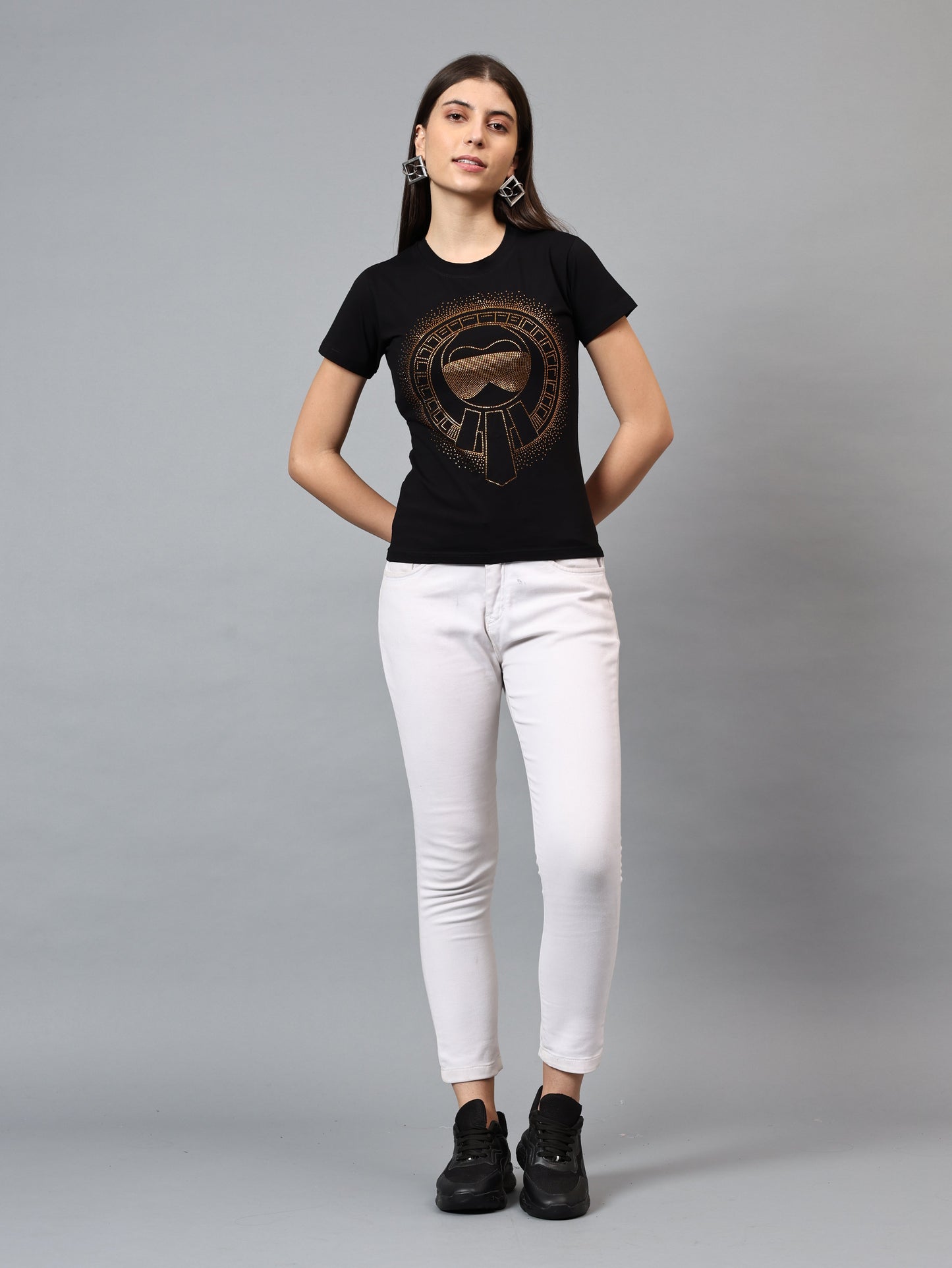 Women Luxury Cotton T-Shirts (GLASSES)