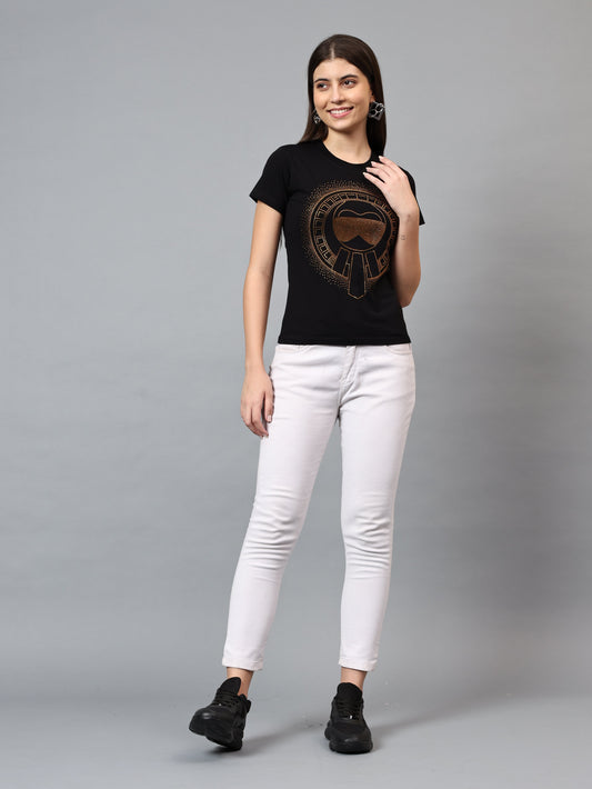 Women Luxury Cotton T-Shirts (GLASSES)