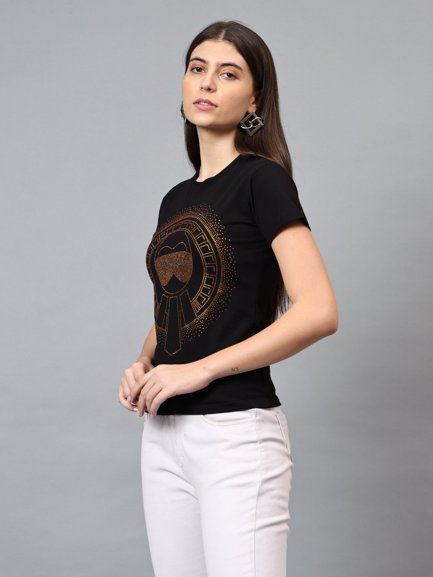 Women Luxury Cotton T-Shirts (GLASSES)