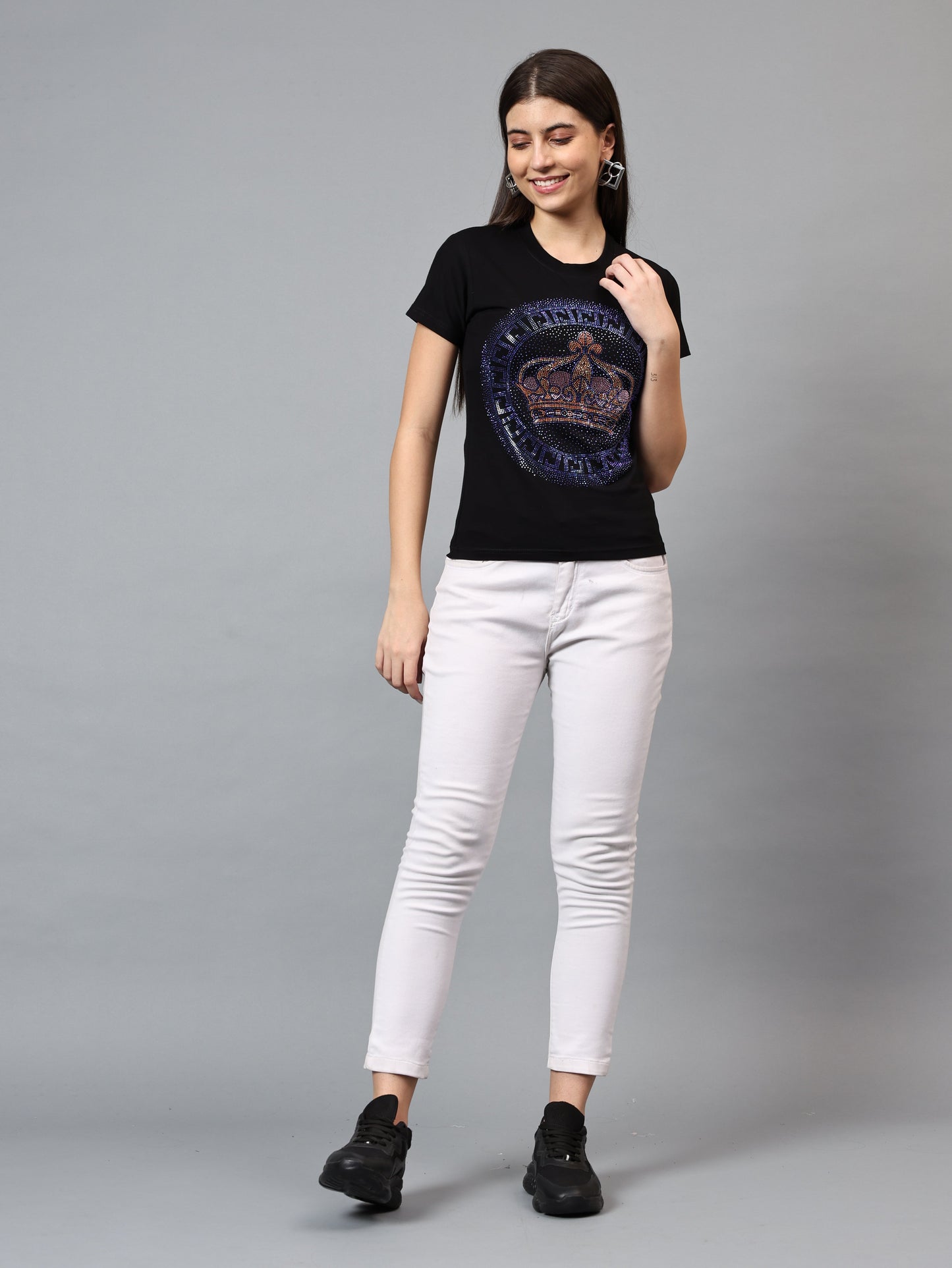 Women Luxury Cotton T-Shirts (CROWN)