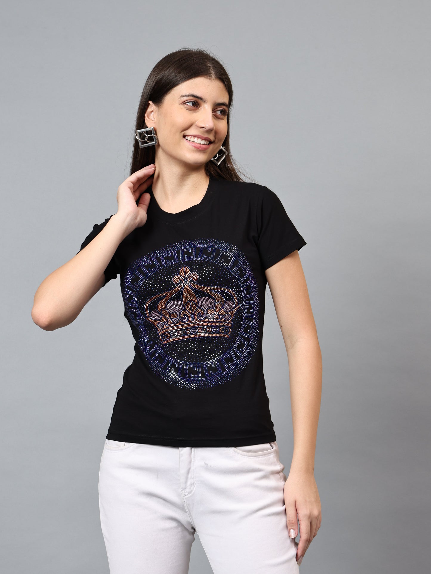 Women Luxury Cotton T-Shirts (CROWN)