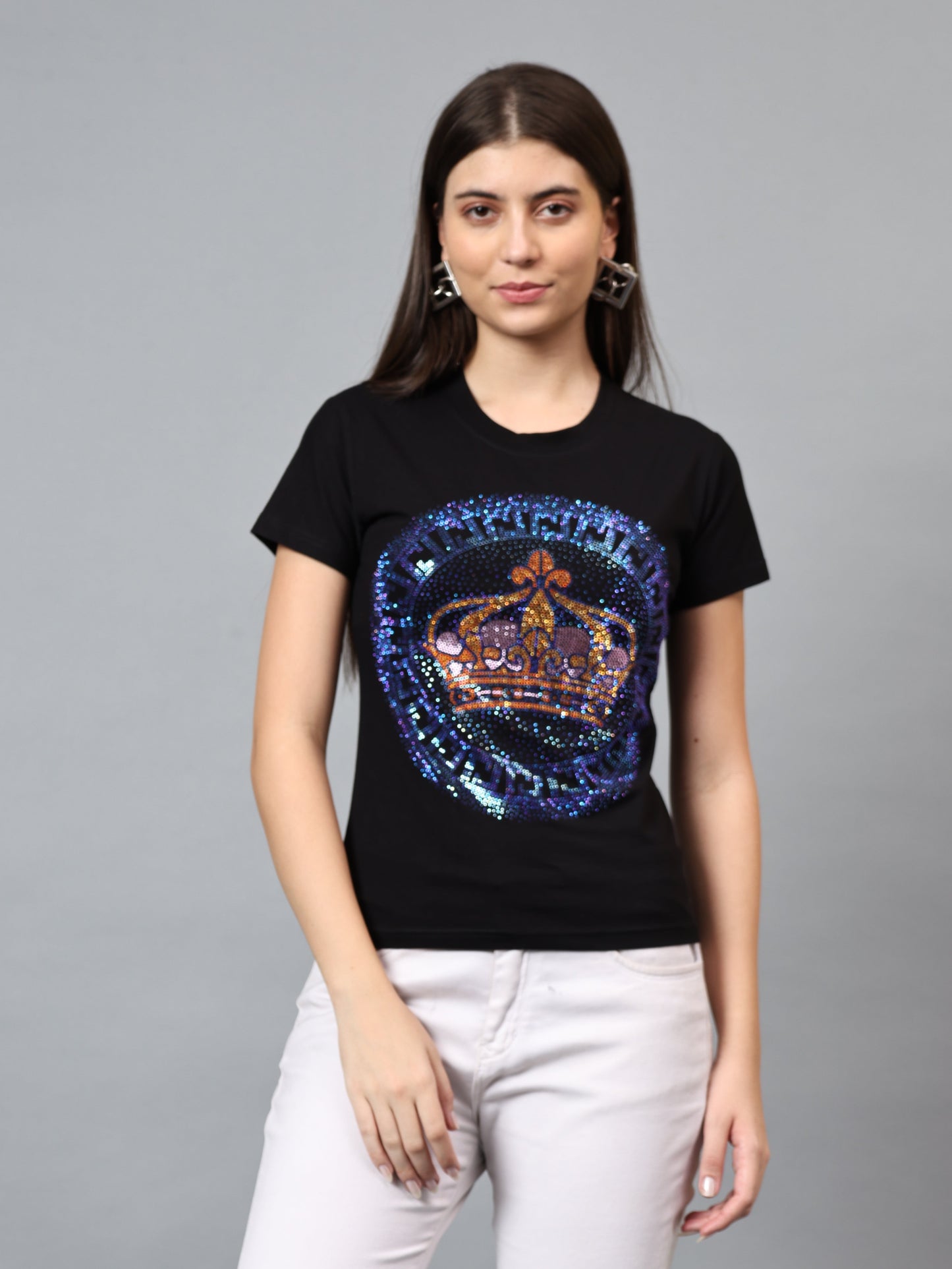 Women Luxury Cotton T-Shirts (CROWN)