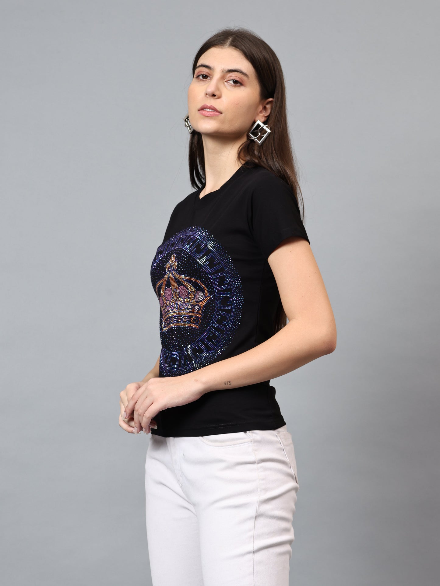 Women Luxury Cotton T-Shirts (CROWN)