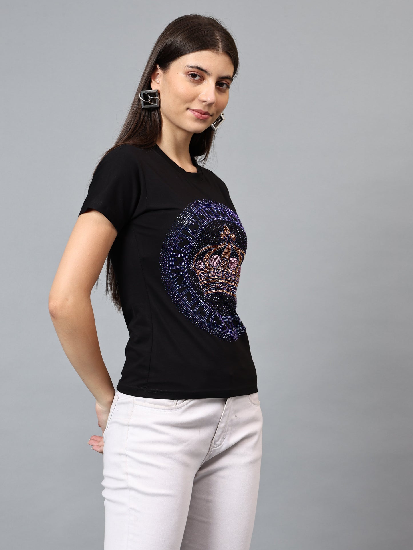 Women Luxury Cotton T-Shirts (CROWN)