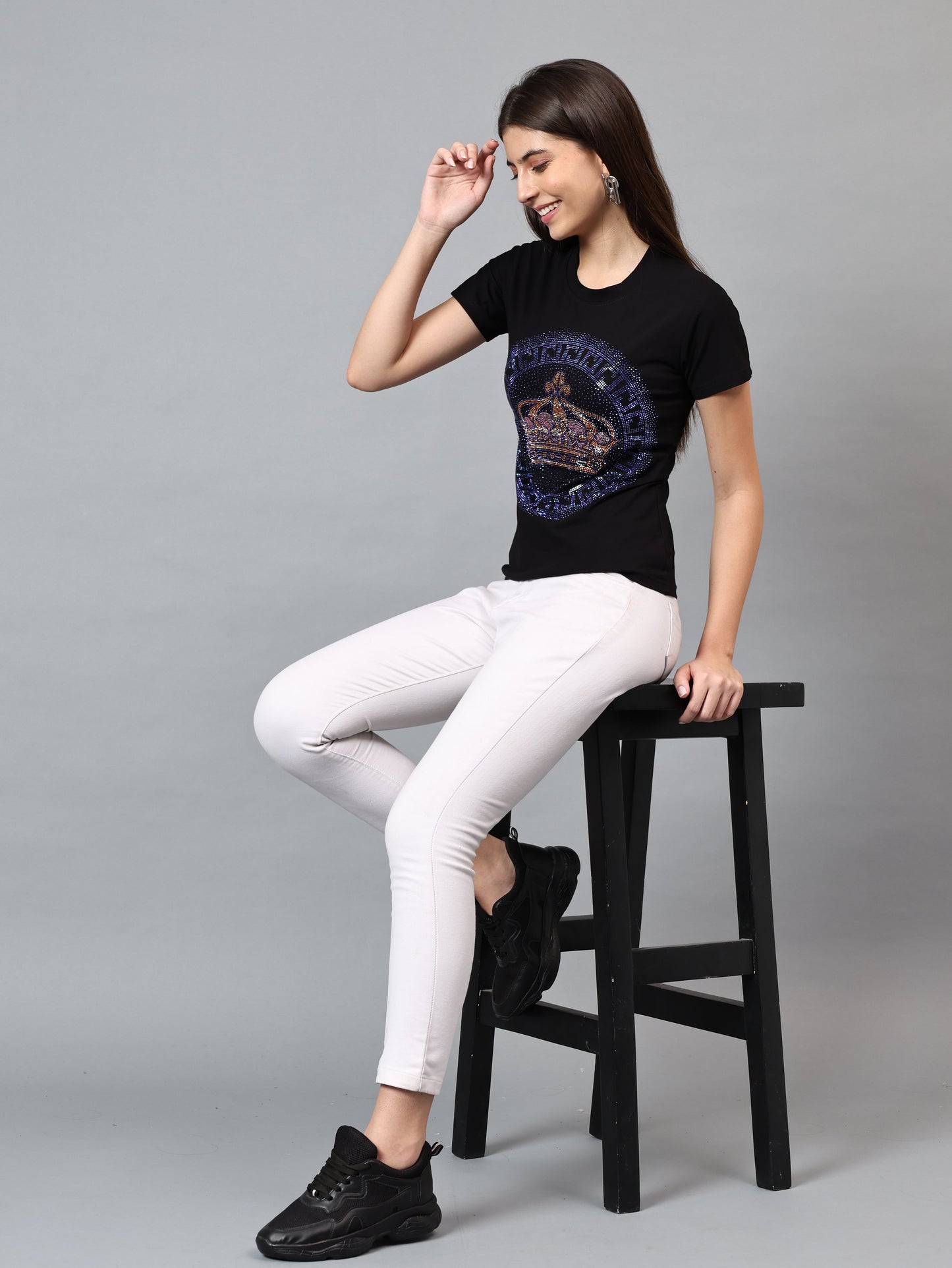 Women Luxury Cotton T-Shirts (CROWN)