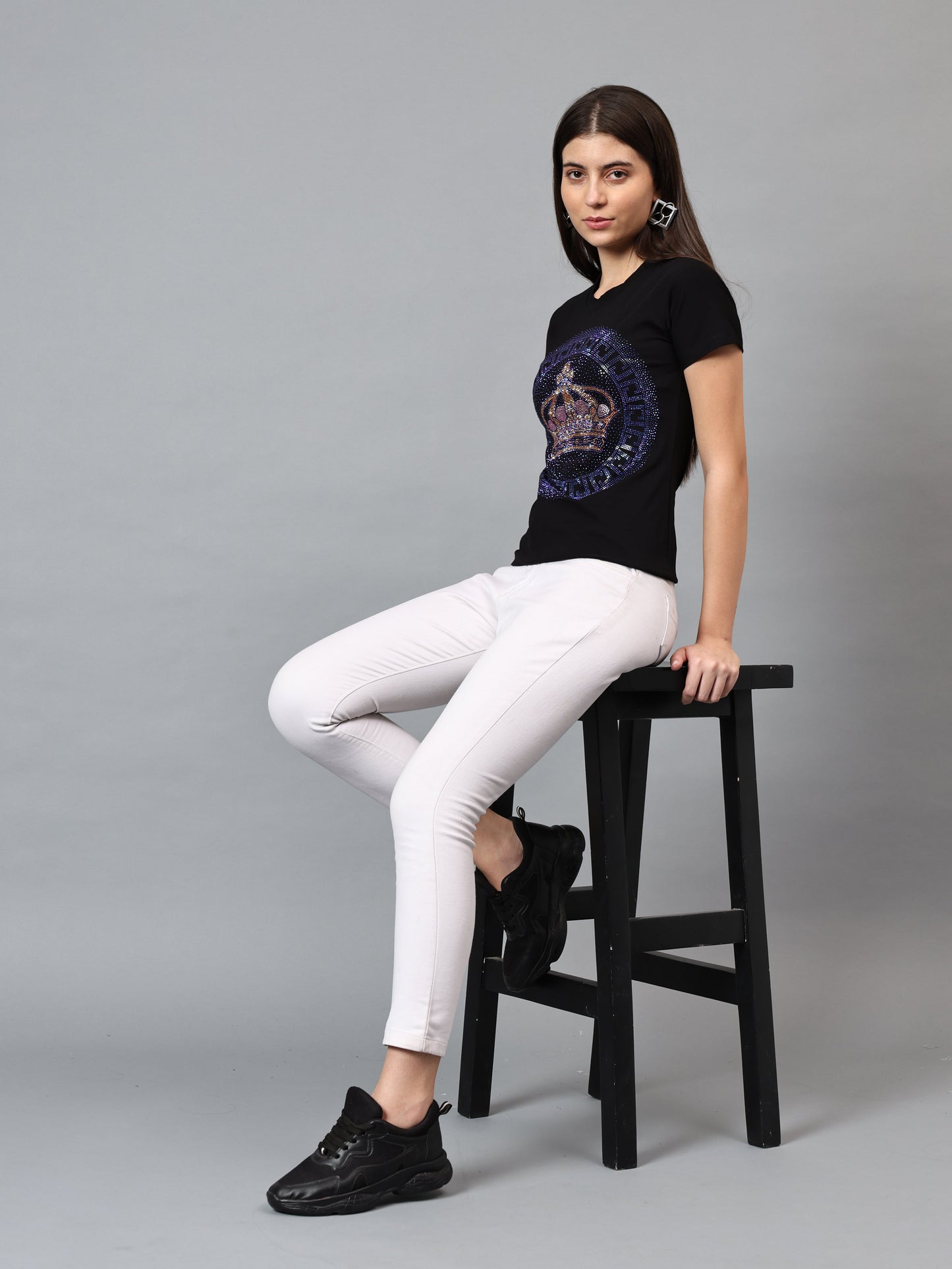 Women Luxury Cotton T-Shirts (CROWN)